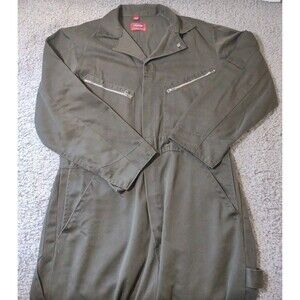 Vintage 80s Dickies Olive Long Sleeve Made In Usa Mechanics Jumpsuit 40 Short